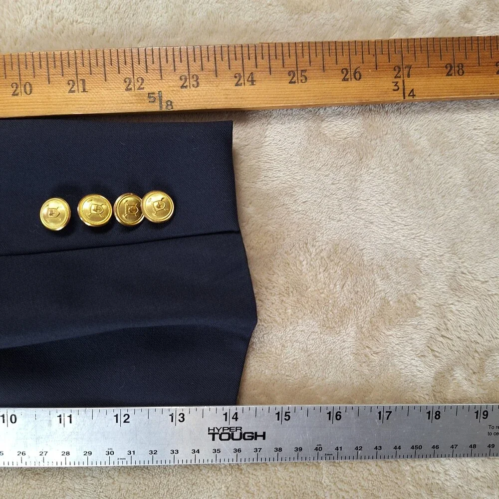 Lauren Ralph Lauren Blazer Mens 44S Navy Wool Gold Buttons Sport Coat Jacket